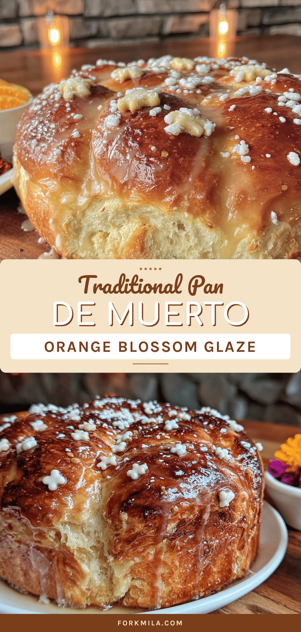 easy traditional pan de muerto with orange blossom glaze recipe