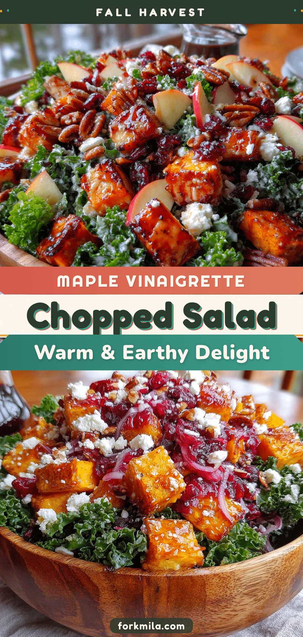 fall harvest chopped salad with maple vinaigrette recipe