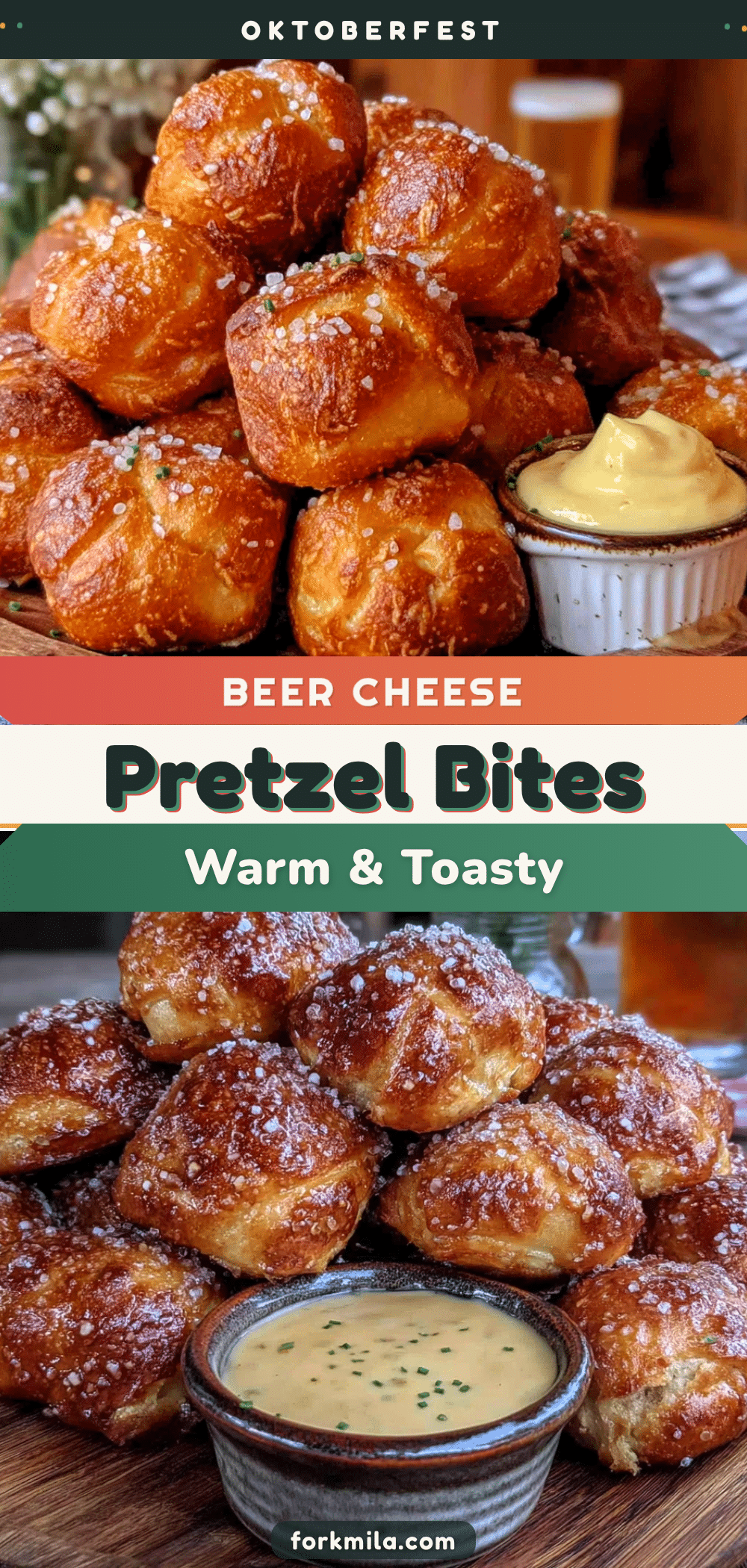 German Beer Cheese Pretzel Bites for Oktoberfest recipe