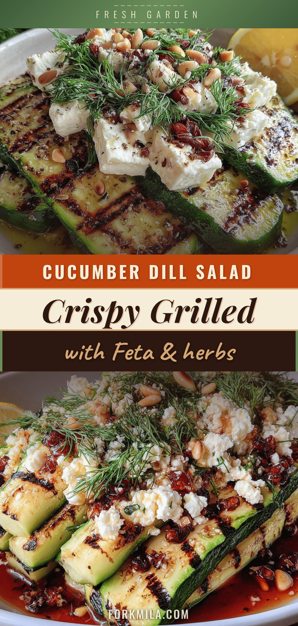 grilled cucumber dill salad with feta recipe