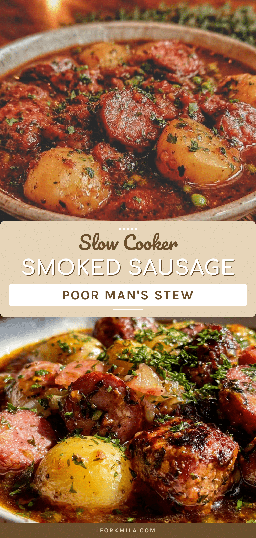 hearty slow cooker poor mans stew with smoked sausage recipe