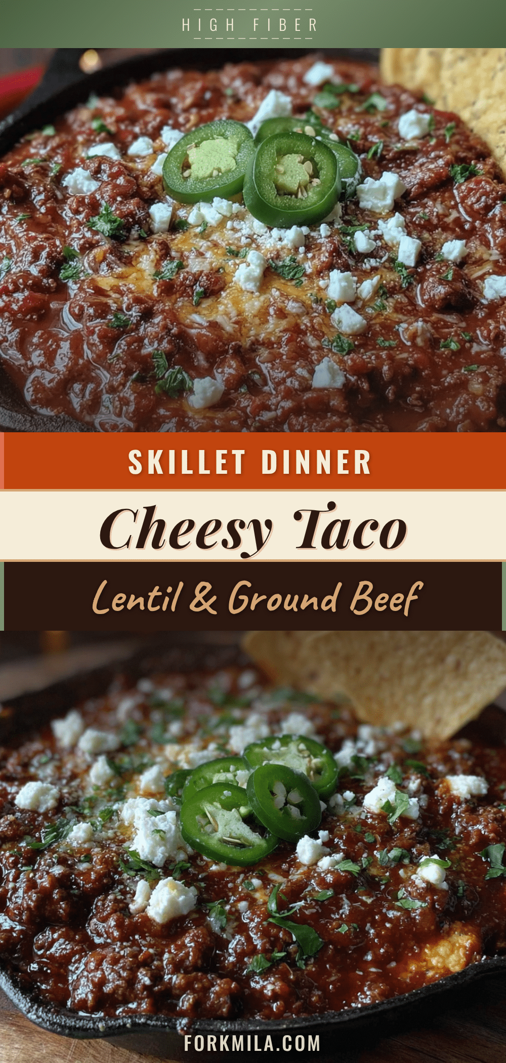 high-fiber cheesy taco skillet recipe