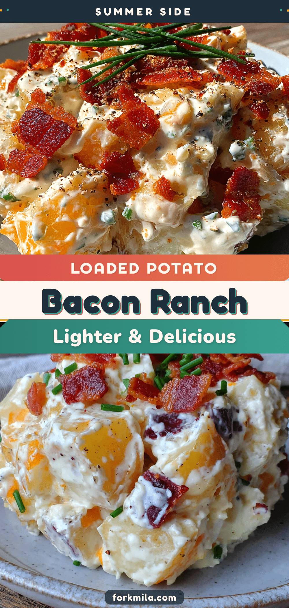Lighter Loaded Bacon Ranch Potato Salad recipe