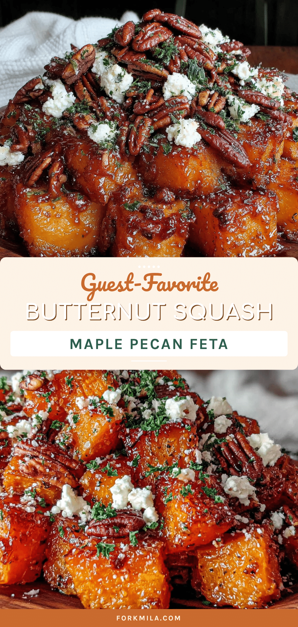 maple roasted butternut squash with pecans and feta recipe