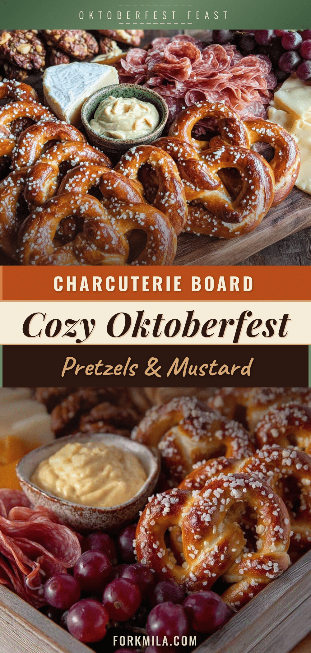 Oktoberfest charcuterie board with pretzels recipe