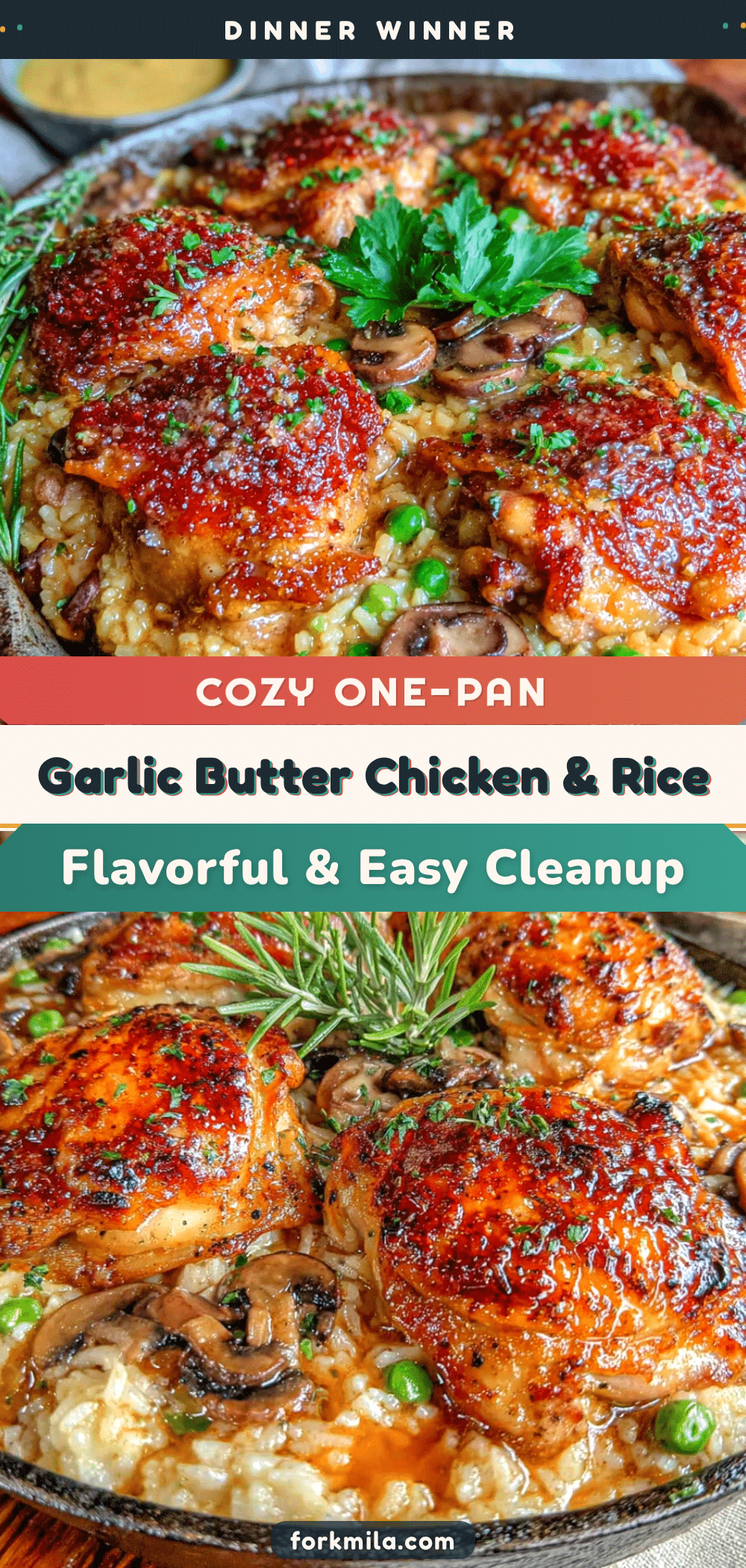 one-pan garlic butter chicken and rice recipe