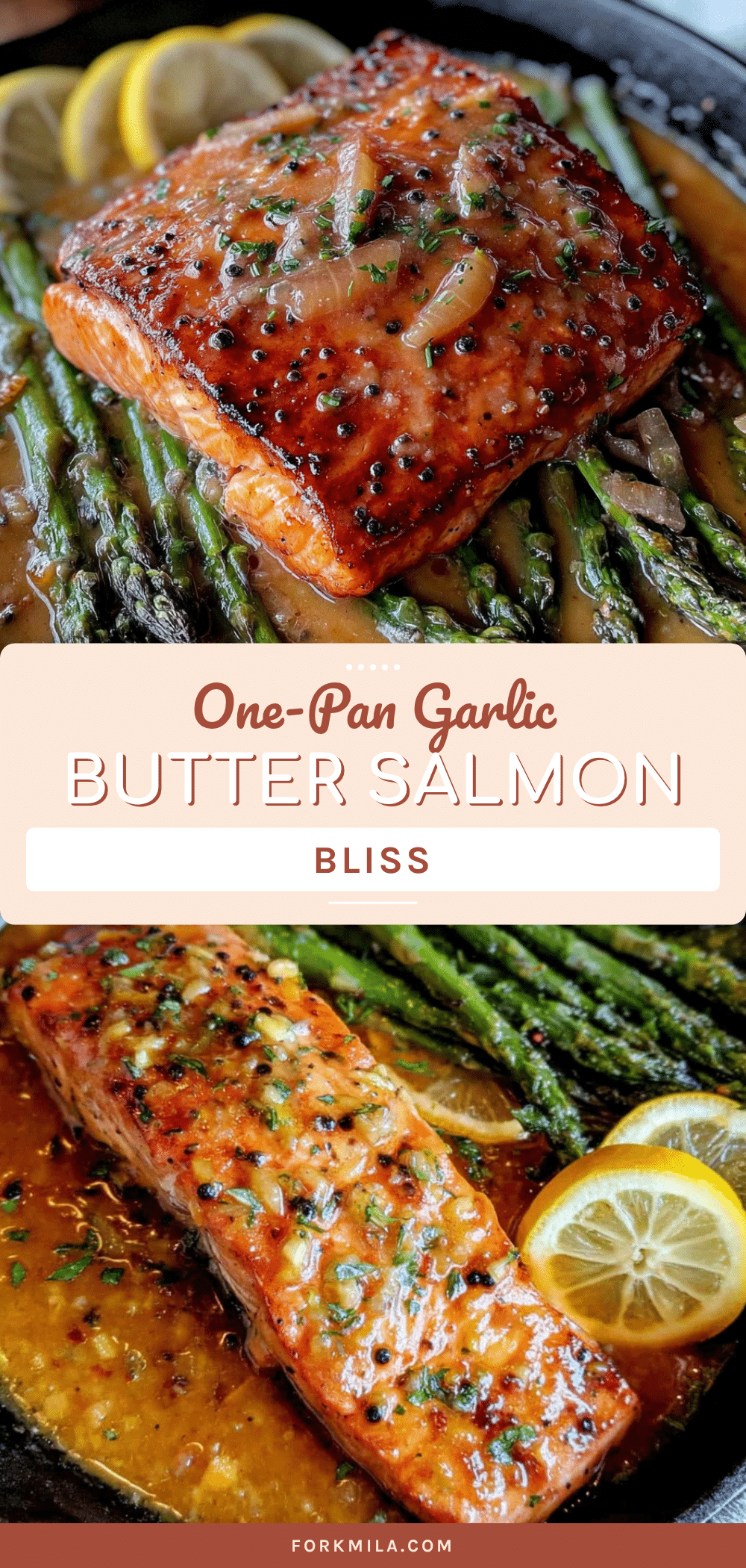 one-pan garlic butter salmon with asparagus recipe