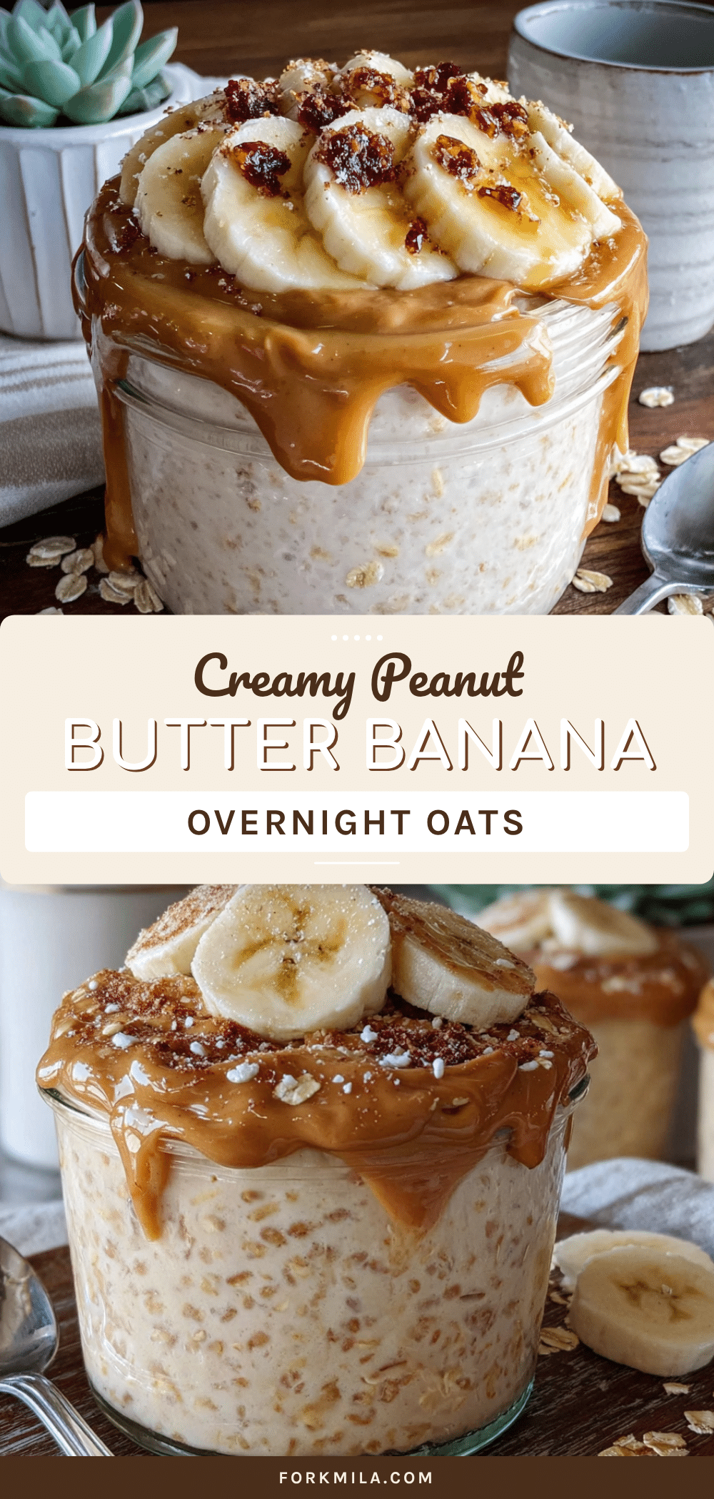 peanut butter banana overnight oats recipe