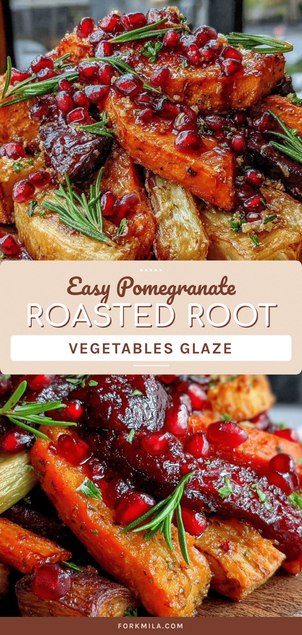 pomegranate glazed roasted root vegetables recipe