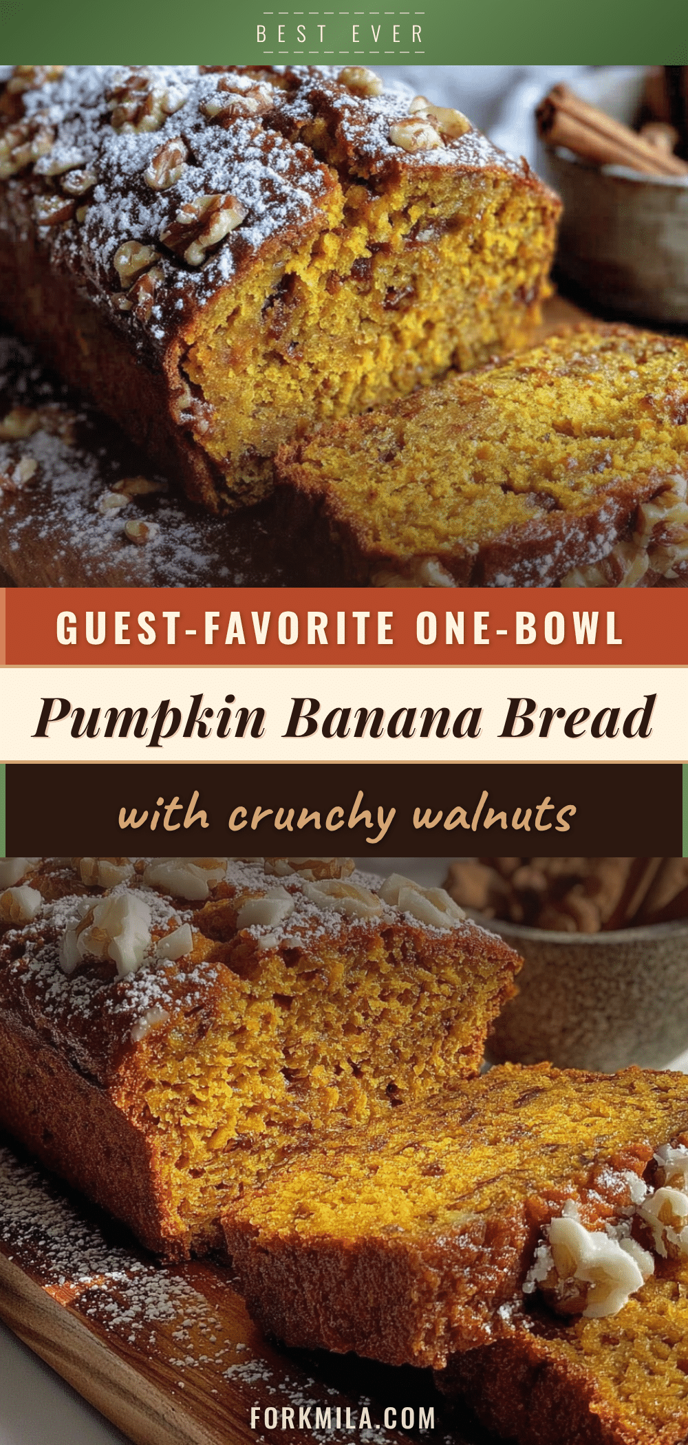 pumpkin banana bread with walnuts recipe