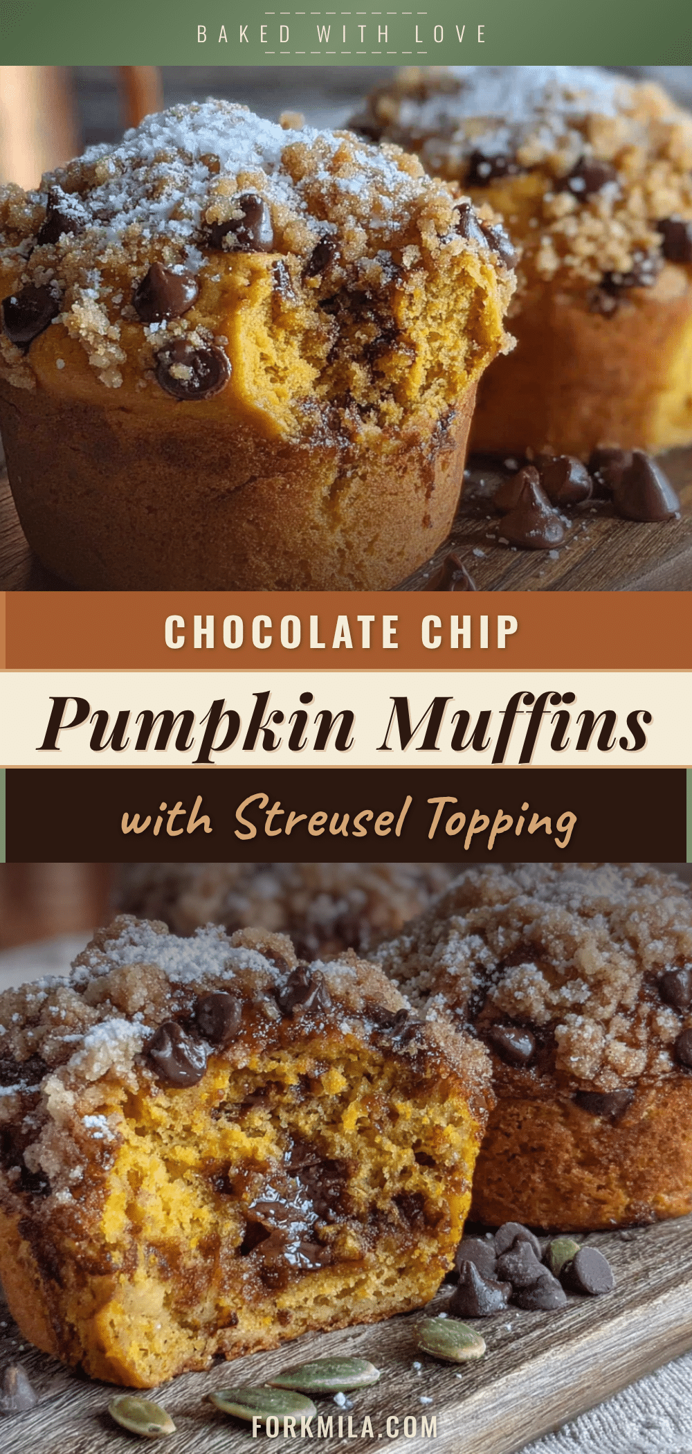 pumpkin chocolate chip muffins with streusel topping recipe