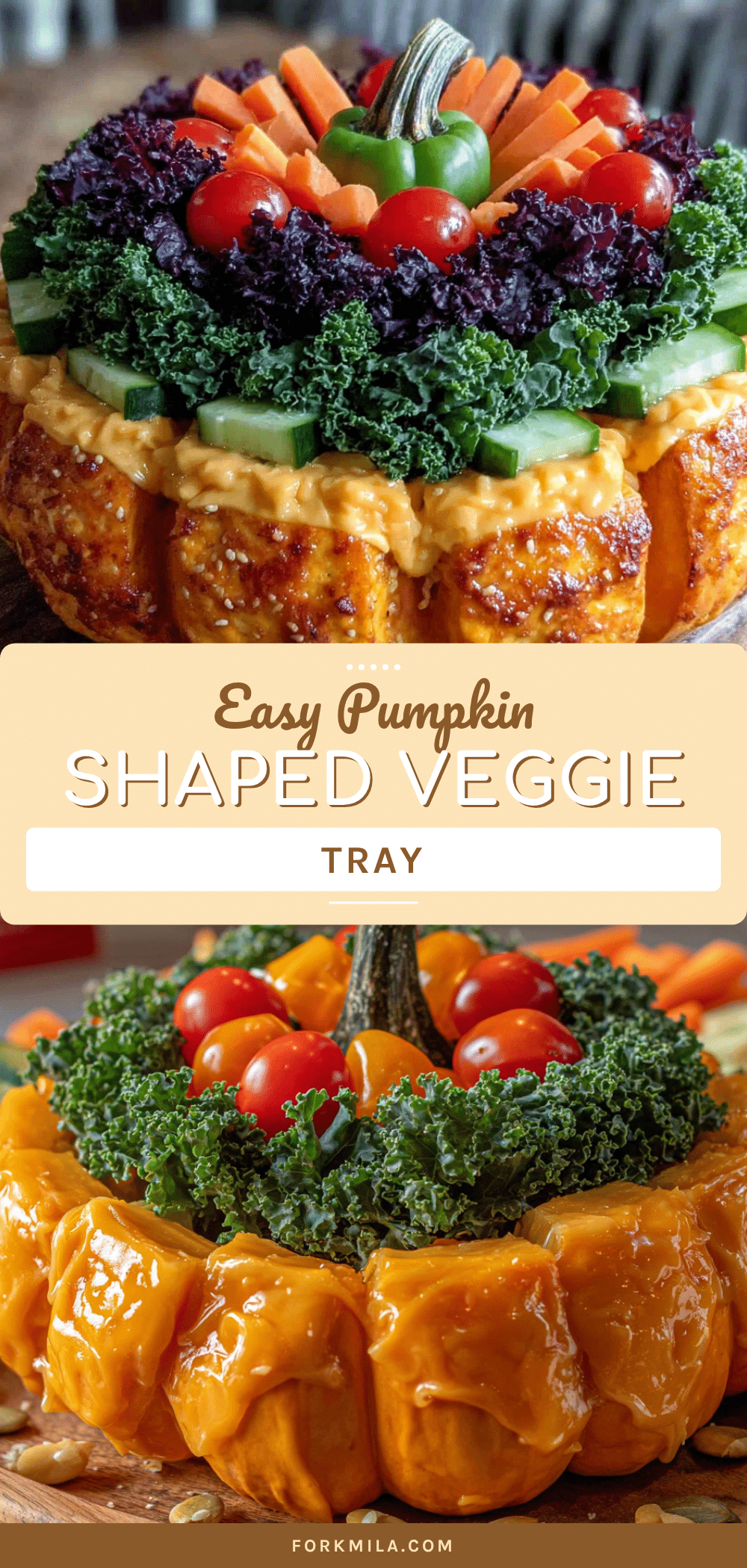 pumpkin-shaped veggie tray recipe