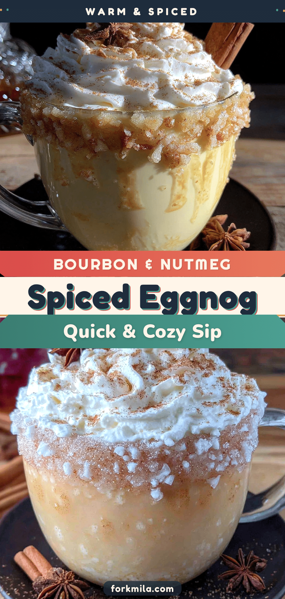 quick spiced eggnog with bourbon recipe
