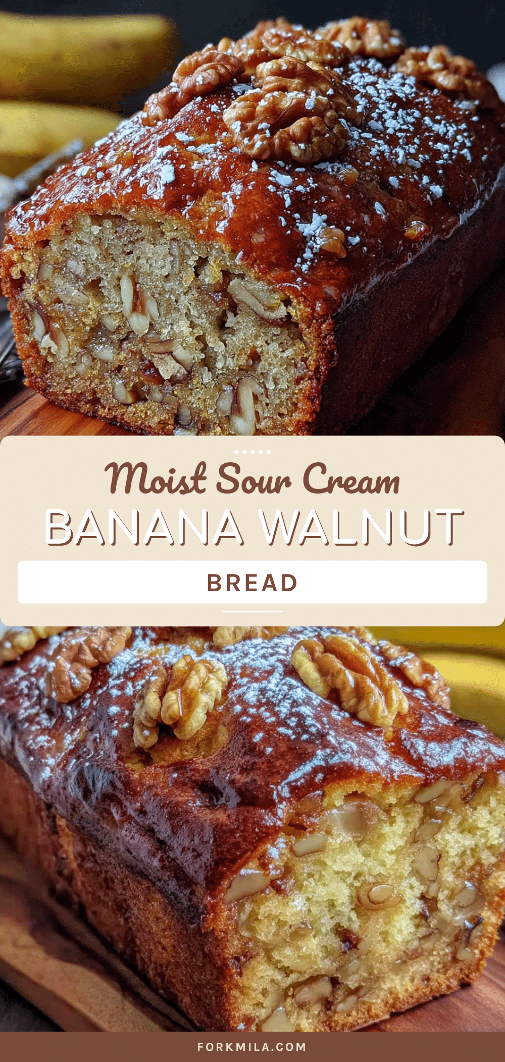 sour cream banana walnut bread recipe