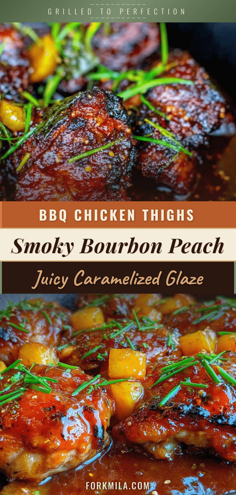sticky bourbon peach bbq chicken thighs recipe