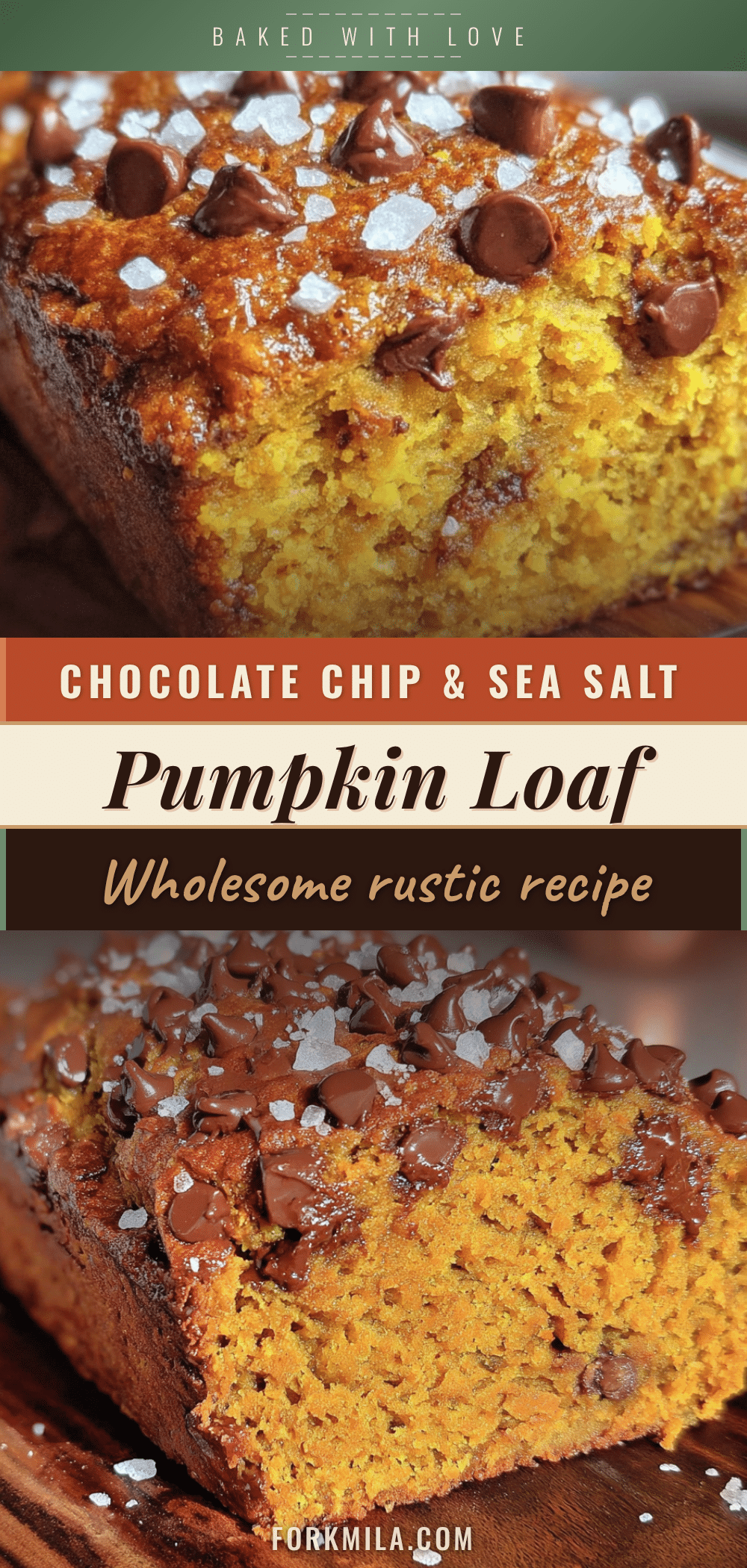 wholesome chocolate chip pumpkin loaf with sea salt recipe
